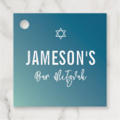 Étiquettes Cadeau BAR MITZVAH moderne étoile bleu menthe dégradé (Devant)
