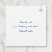 Étiquettes Cadeau BAR MITZVAH simple moderne géométrique gris bleu (Dos)