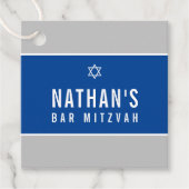 Étiquettes Cadeau BAR MITZVAH simple moderne géométrique gris bleu (Devant)