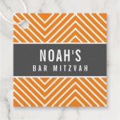 Étiquettes Cadeau BAR MITZVAH simple moderne géométrique gris orange (Devant)