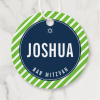 BAR MITZVAH simple moderne nfl vert marine bleu