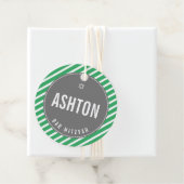 Étiquettes Cadeau BAR MITZVAH simple moderne nfl vert noir (En situation)