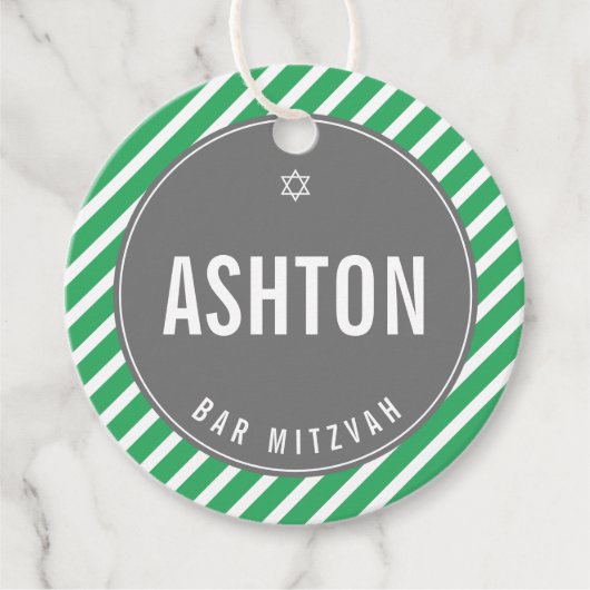Étiquettes Cadeau BAR MITZVAH simple moderne nfl vert noir (Devant)