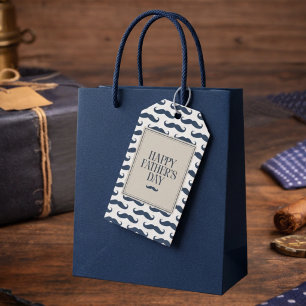 Étiquettes-cadeau Barbe Bleu Marine Motif Joyeuse Fête des Pères