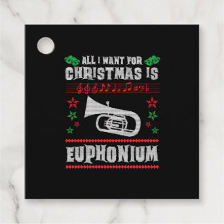 Étiquettes Cadeau Baritone Euphonium laide style pull de Noël