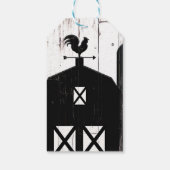 Étiquettes-cadeau Barne noire Blanc Bois rustique Mariage de ferme (Dos)