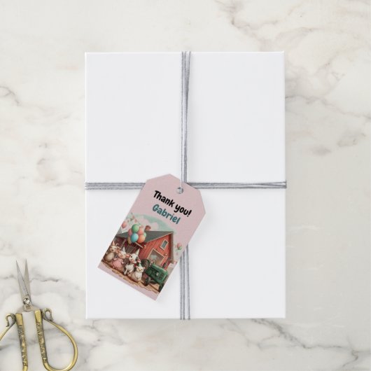 Étiquettes-cadeau Barnyard Bash Tags 🎁 🐄 (Avec de la ficelle)