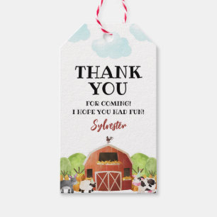 Étiquettes-cadeau Barnyard Farm Animaux fête d'anniversaire