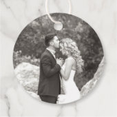 Étiquettes Cadeau Bars classiques Double Monogramme Mariage photo mo (Dos)