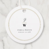 Étiquettes Cadeau Bars classiques Double Monogramme Mariage photo mo (Devant)