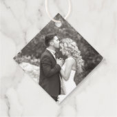 Étiquettes Cadeau Bars classiques Double Monogramme Mariage photo mo (Dos)