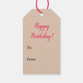 Étiquettes-cadeau Base de papier d'illustration rose vintage (Dos)