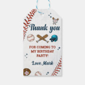 Étiquettes-cadeau Baseball Boy Anniversaire Merci (Dos)