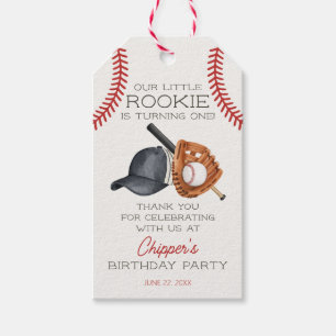 Étiquettes-cadeau Baseball Little Rookie Home Run Anniversaire Favor