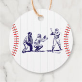 Étiquettes Cadeau Baseball Round Merci Anniversaire (Dos)