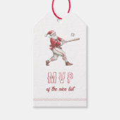 Étiquettes-cadeau Baseball Santa MVP of the Nice List Christmas (Devant)