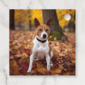 Étiquettes Cadeau Basenji en automne Feuilles automne Inspiration (Dos)