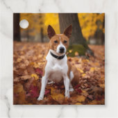 Étiquettes Cadeau Basenji en automne Feuilles automne Inspiration (Devant)