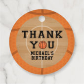 Étiquettes Cadeau Basket-ball, Anniversaire (Dos)