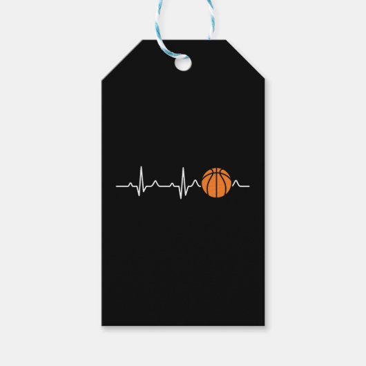 Étiquettes-cadeau Basketball Heartbeat (Devant)