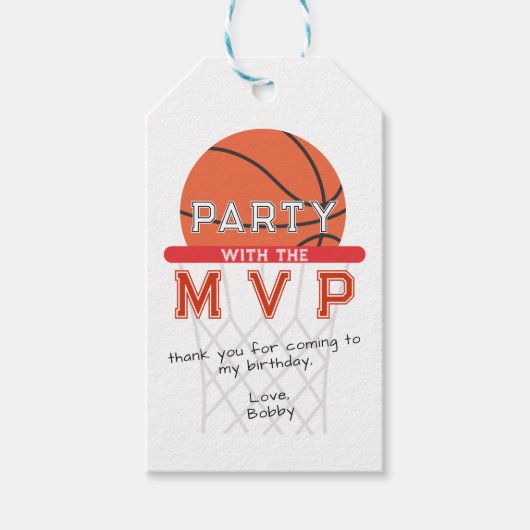 Étiquettes-cadeau Basketball Sports Jumpman Thème N'Importe Quel Âge (Devant)