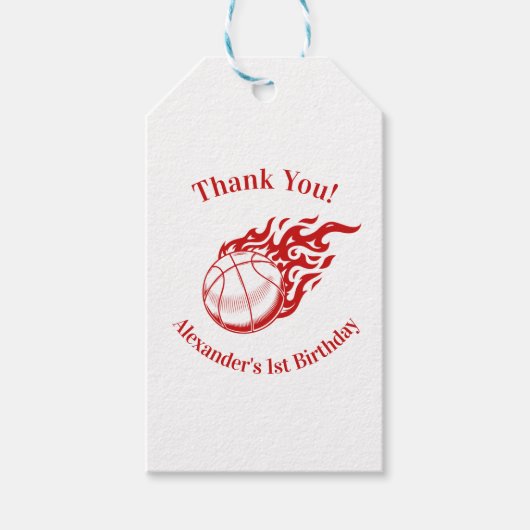 Étiquettes-cadeau Basketball themed thank you 2 (Devant)