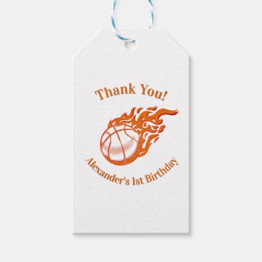 Étiquettes-cadeau Basketball themed thank you 3 (Devant)