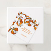 Étiquettes Cadeau Baskets blancs orange filles anniversaire merci (En situation)