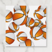 Étiquettes Cadeau Baskets blancs orange filles anniversaire merci (Dos)