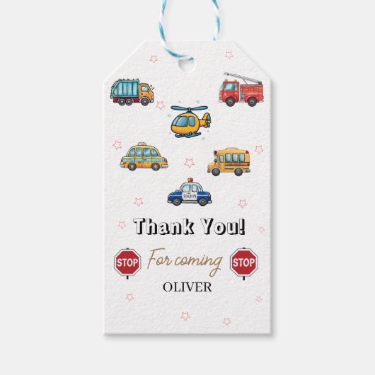 Étiquettes-cadeau Bassin d'anniversaire pour véhicule de service mig (Devant)