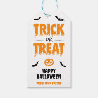Étiquettes-cadeau Bat citrouille Trick ou Treat Party Light