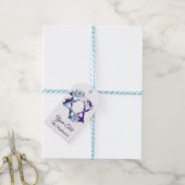 Étiquettes-cadeau Bat mitzvah Belle étoile Florale de David merci (Avec de laficelle)