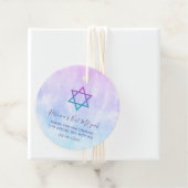 Étiquettes Cadeau Bat mitzvah de teinture Turquoise pourpre (En situation)