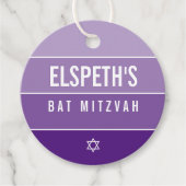 Étiquettes Cadeau BAT MITZVAH ombre bloc violet moderne gras (Devant)