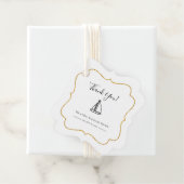 Étiquettes Cadeau Bateau à voile minimal avec Mariage Gold Frame (En situation)