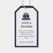 Étiquettes-cadeau Bateau de croisière nautique mariage Merci (Devant)