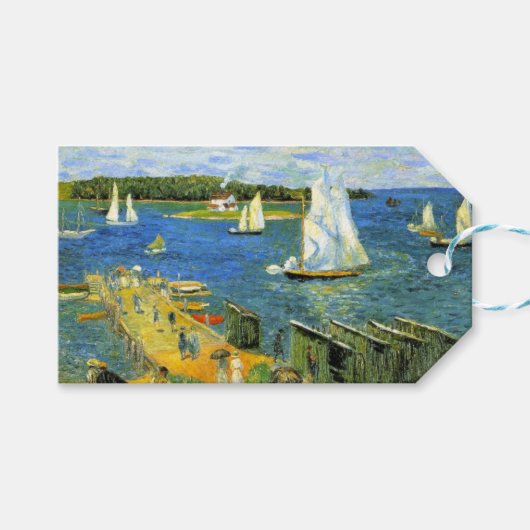 Étiquettes-cadeau Bateaux à voile à Mahone Bay au Canada (Devant (Horizontal))