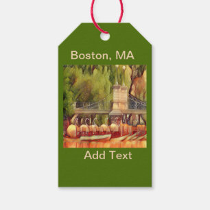 Étiquettes-cadeau Bateaux cygnes Boston en été