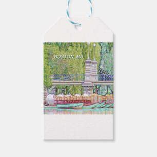 Étiquettes-cadeau Bateaux de cygne de Boston dans le filtre de