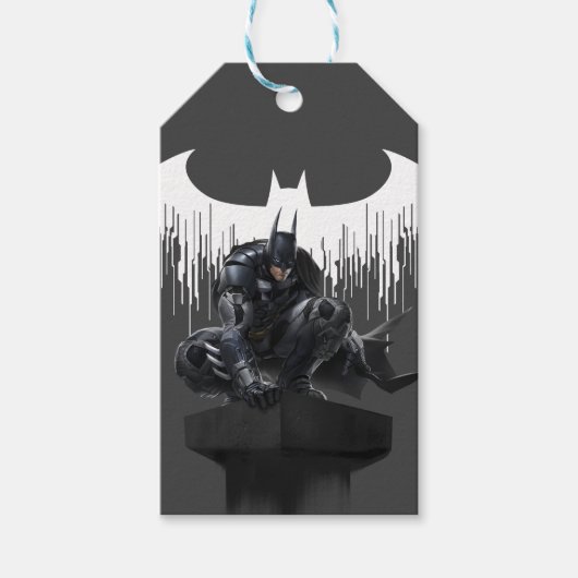 Étiquettes-cadeau Batman perché sur un pilier (Devant)
