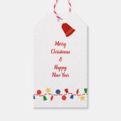 Étiquettes-cadeau Baubles de vacances rétro et fête classique (Devant)