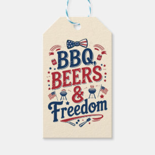 Étiquettes-cadeau BBQ, Bières et Liberté – Rétro 4 juillet Vibes