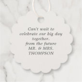 Étiquettes Cadeau BBQ de fiançailles Monogramme (Dos)