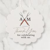 Étiquettes Cadeau BBQ de fiançailles Monogramme (Devant)