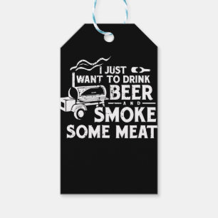 Étiquettes-cadeau BBQ Fumer Pitmaster Cadeau Boire Bière Fumer Viand