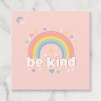 Étiquettes Cadeau Be Kind - Rainbow Pastel Positivity