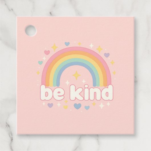 Étiquettes Cadeau Be Kind - Rainbow Pastel Positivity (Devant)