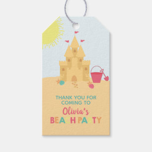Étiquettes-cadeau Beach Anniversaire Fête Sand Castle Tags