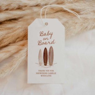 Étiquettes-cadeau Beach Baby à bord Baby shower Merci