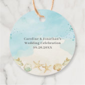 Étiquettes Cadeau Beach Ocean Destination Mariage Merci (Dos)